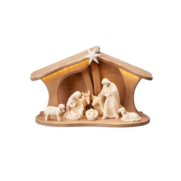PE Nativity Set 9 pcs-stable Luce for Holy Family Led - natural