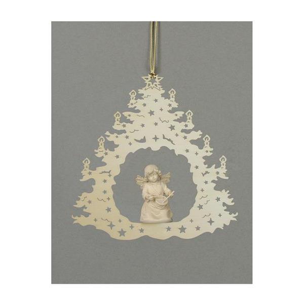 Christmas tree-Bell angel with drum - natural