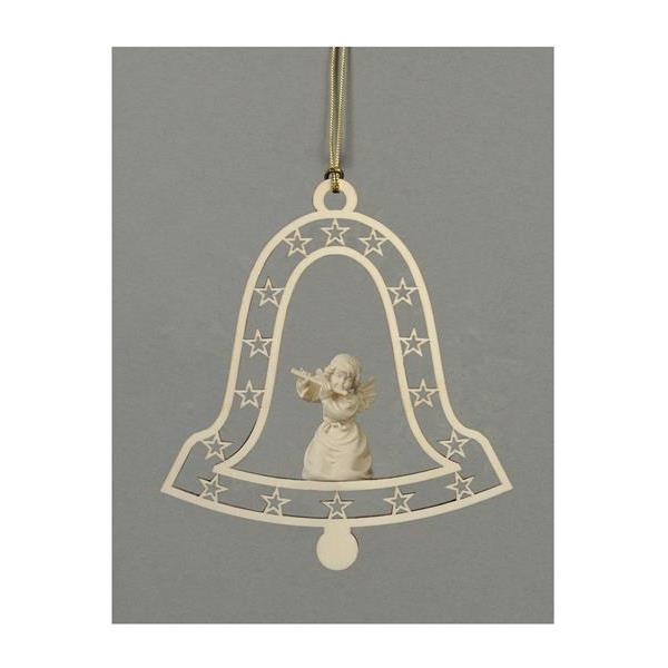 Bell-Bell angel with flute - natural