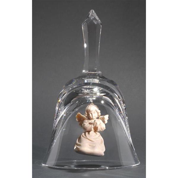 Crystal bell with Bell angel praying - natural