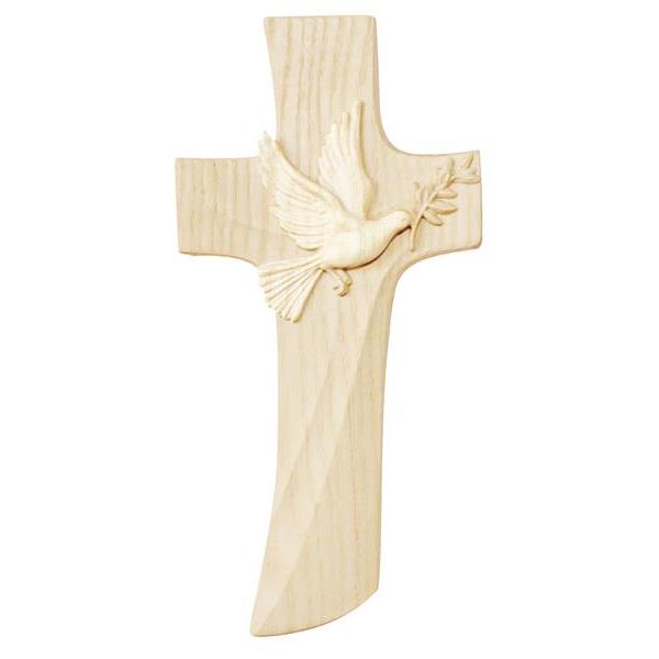 Cross with dove of peace ash wood - natural