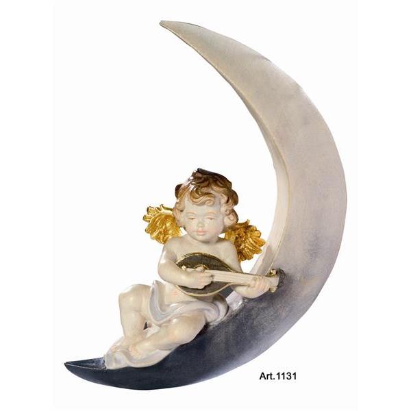 Putto on the moon with mandolin - Acquarel
