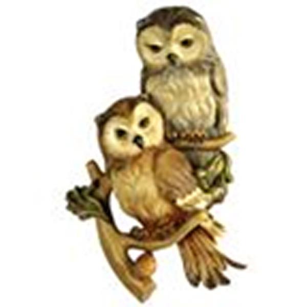 Owls pair wall hänging - natural