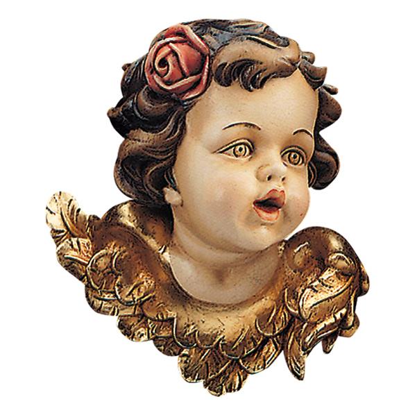 Cherub with rose 6.69 inch - color