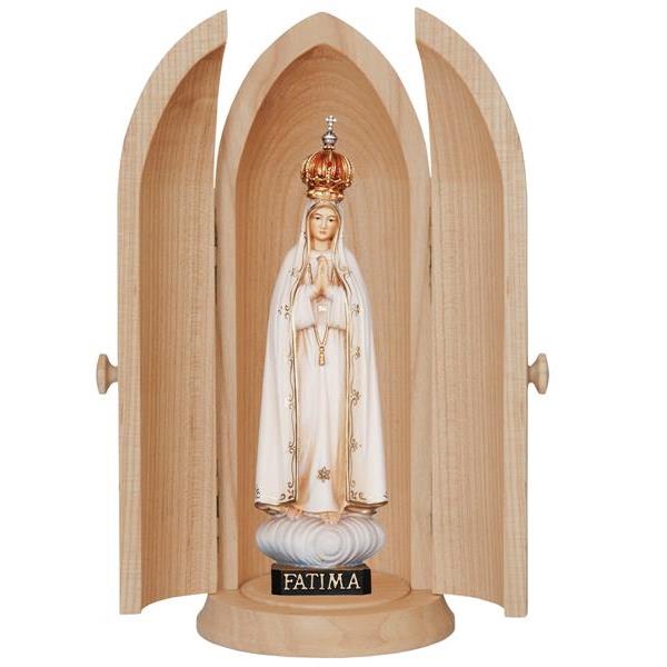 Niche with our Lady of Fatima with crown - color