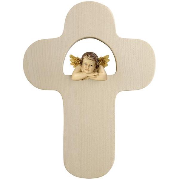 Cross for children with angel Raffaello - color
