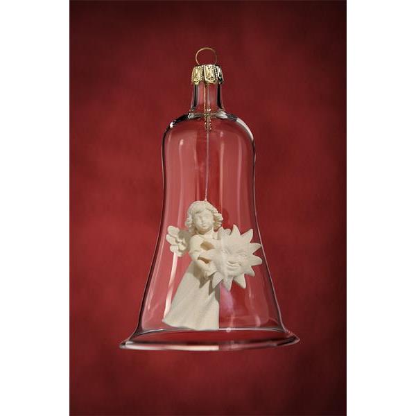 Glass bell  with angel sun - natural