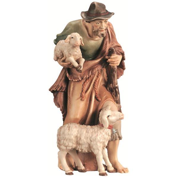 Shepherd with lambs - color