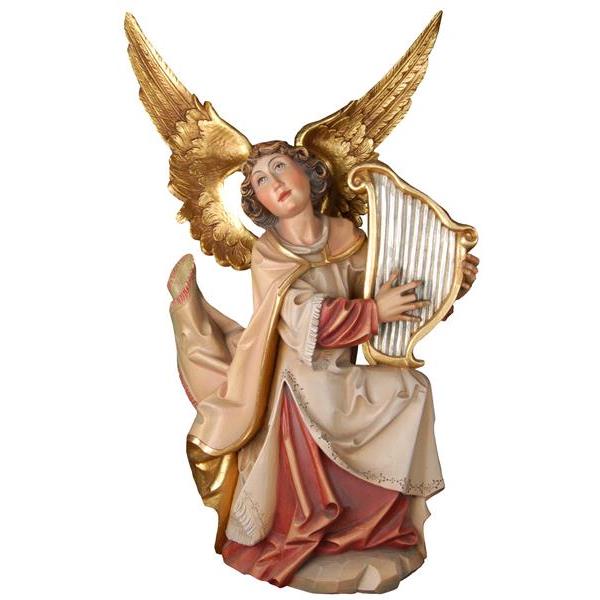 Genuflected angel with harp - color