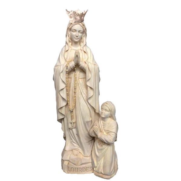 Our lady of Lourdes with crown and Bernardette - natural