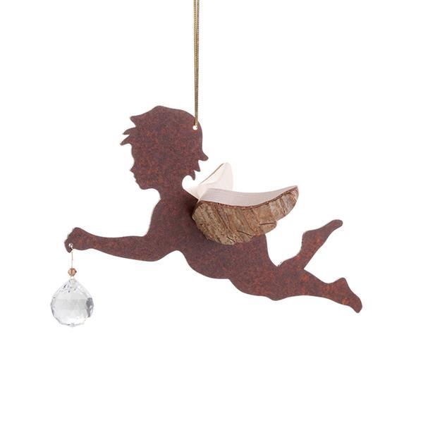 Wrought Iron Flying Angel (min. order 5 items) - natural