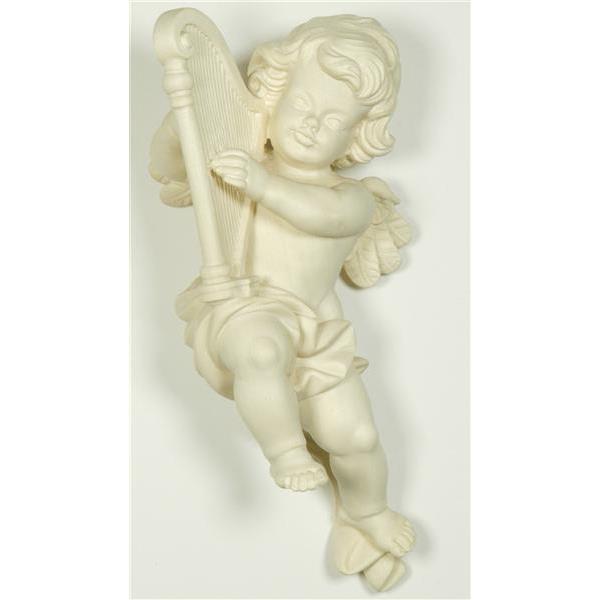 Putto angel with harp - natural