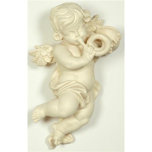 Putto angel with horn - natural