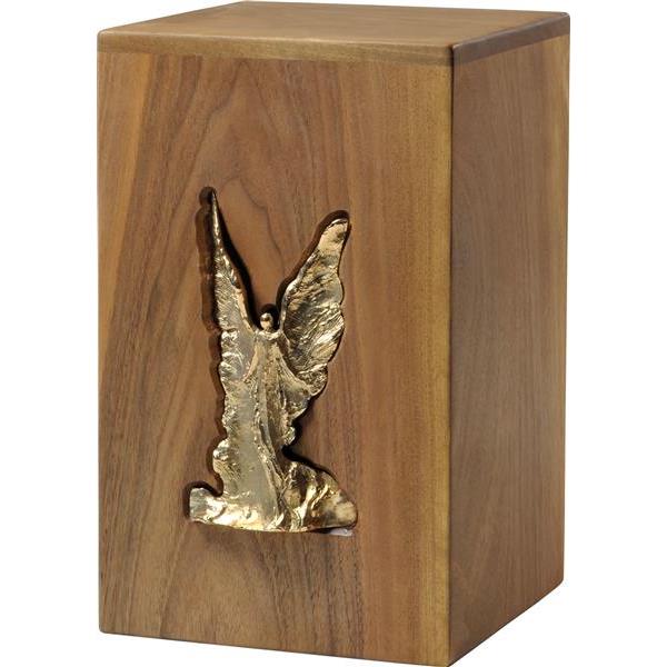 Urn "Angel of comfort" - walnut wood - 11,22 x 6,88 x 6,88 inch - Zusammengesetzt