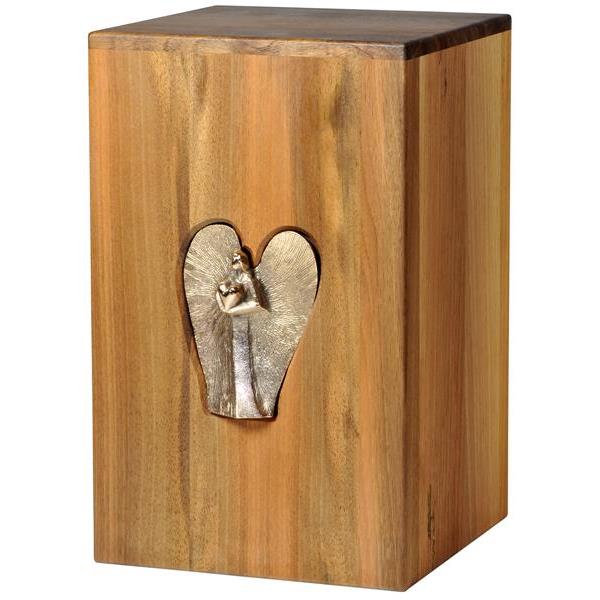 Urn "Angel of Love" - walnut wood - 11,22 x 6,88 x 6,88 inch - Zusammengesetzt