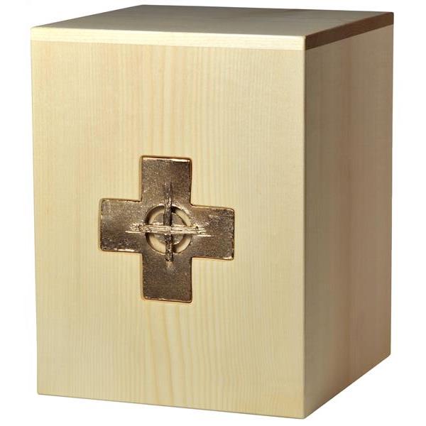 Urn "Cross" - maple wood - 11,22 x 8,66 x 8,66 inch - Zusammengesetzt