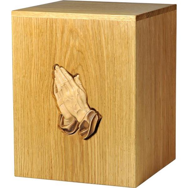 Urn "Thanks" - oak wood - 11,22 x 8,66 x 8,66 inch - Zusammengesetzt