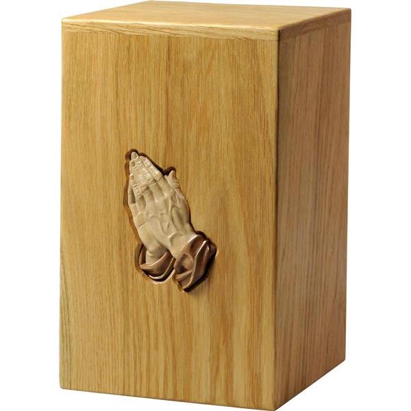 Urn "Thanks" - oak wood - 11,22 x 6,88 x 6,88 inch - Zusammengesetzt