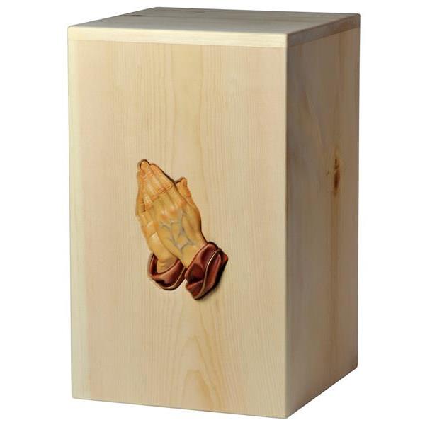 Urn "Thanks" - Swiss pine wood - 11,22 x 6,88 x 6,88 inch - Zusammengesetzt
