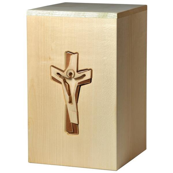 Urn "Crucifix" - maple wood - 11,22 x 6,88 x 6,88 inch - Zusammengesetzt