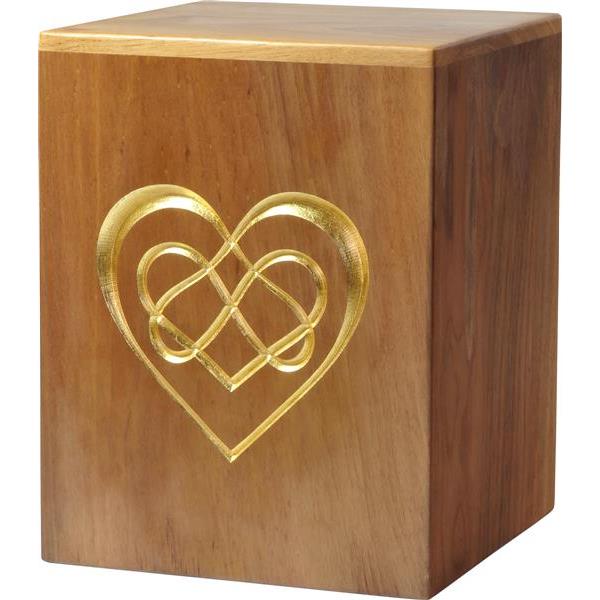 Urn "Eternal Love" - walnut wood - 11,22 x 8,66 x 8,66 inch - Zusammengesetzt