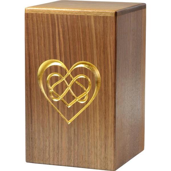Urn "Eternal Love" - walnut wood - 11,22 x 6,88 x 6,88 inch - Zusammengesetzt