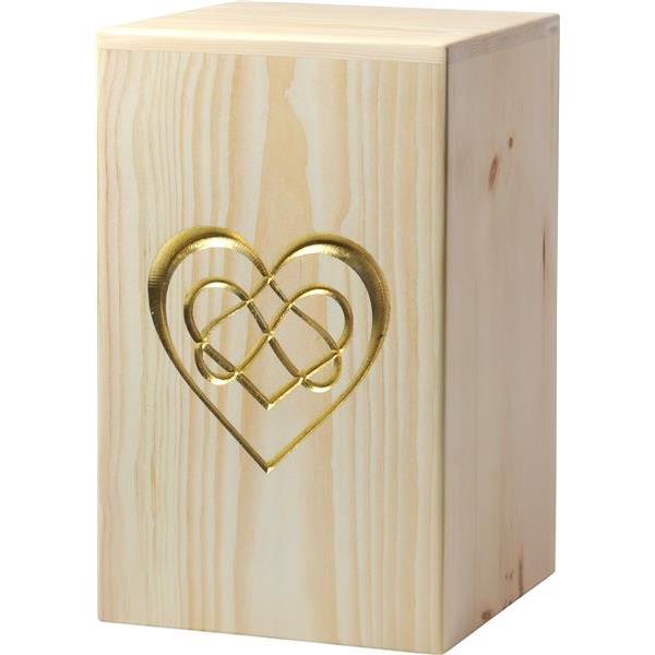 Urn "Eternal Love" - Swiss pine wood - 11,22 x 6,88 x 6,88 inch - Zusammengesetzt
