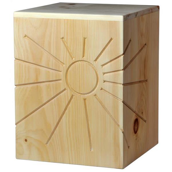 Urn "Eternal light" - Swiss pine wood - 11,22 x 8,66 x 8,66 inch - Zusammengesetzt