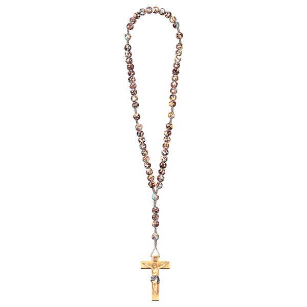 Rosary Exclusive Marbled Brown with Crucifix - color