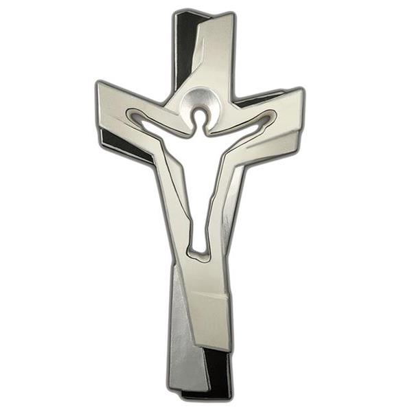 Cross of the Passion silver white black - antique