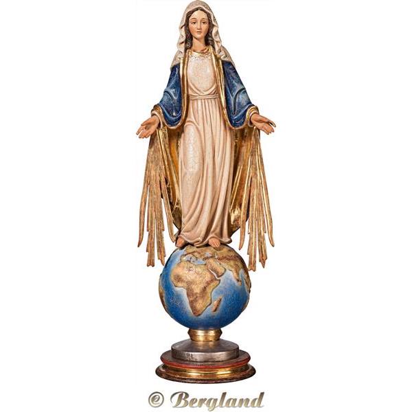 Blessed Virgin on globe with rays - antique with gold leaf