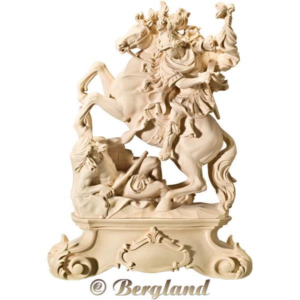 St. Martin on horse with pedestal - natural