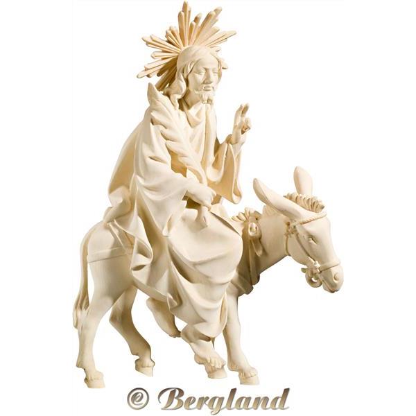 Jesus with palms on donkey (without base) - natural